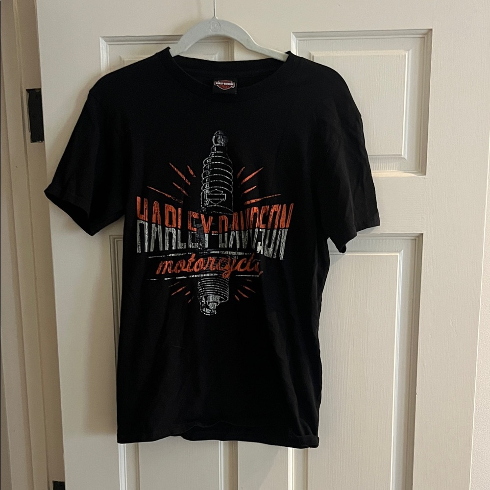 Harley-Davidson Black and Orange Graphic Tee